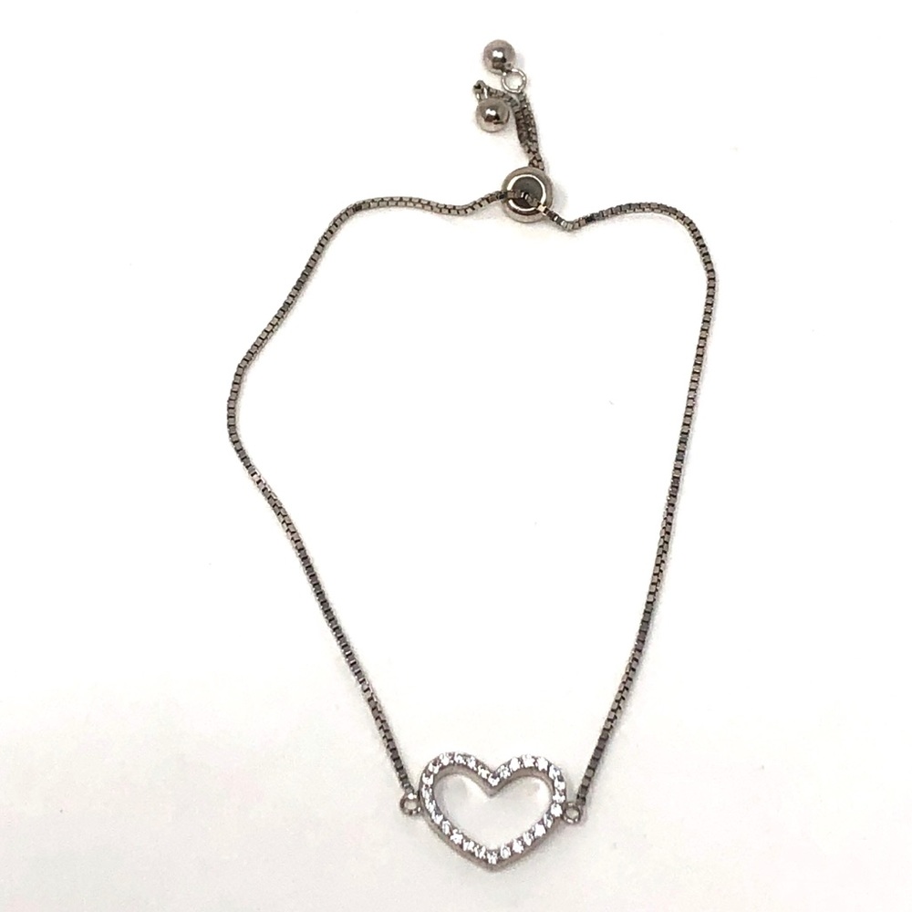 Sterling Silver/Crystals Adjustable Bracelet, Nwot - image 3